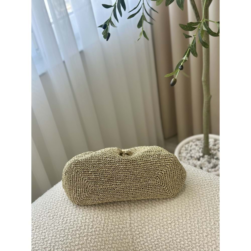 blancaston Simli İp El Örgüsü Clutch Çanta