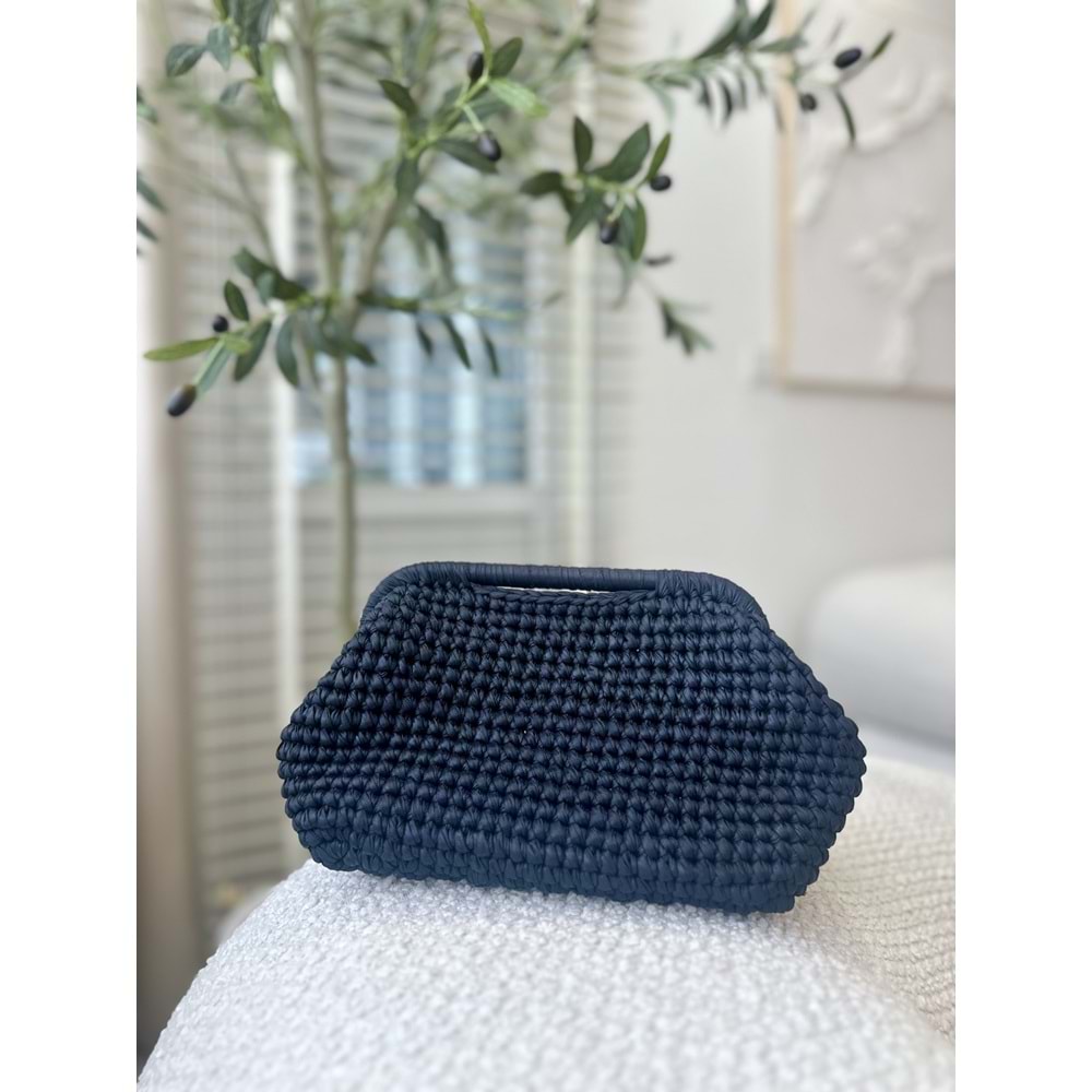 blancaston Hasır El Örgüsü Clutch Çanta