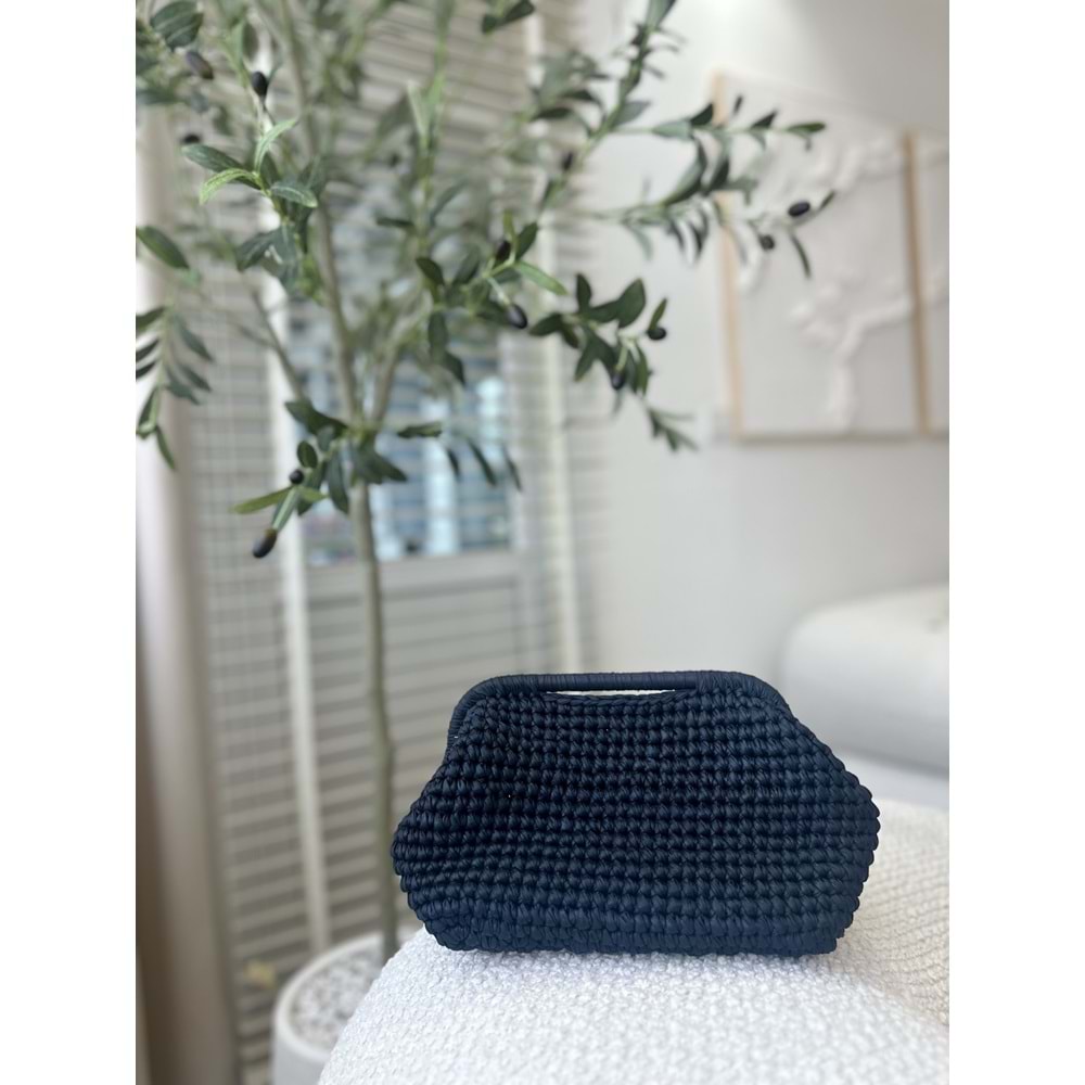 blancaston Hasır El Örgüsü Clutch Çanta