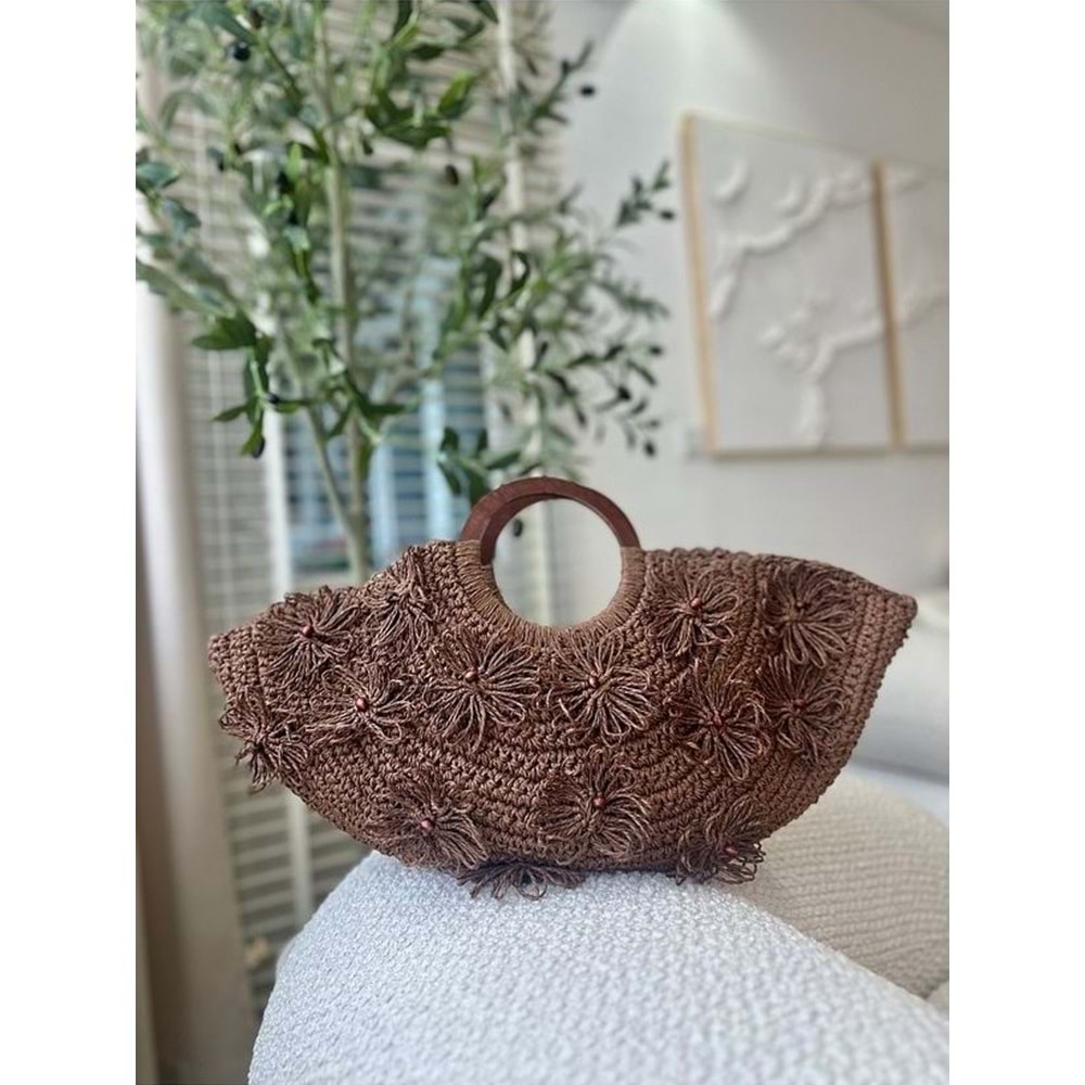 blancaston Kağıt İp El Örgüsü Bohem Çanta