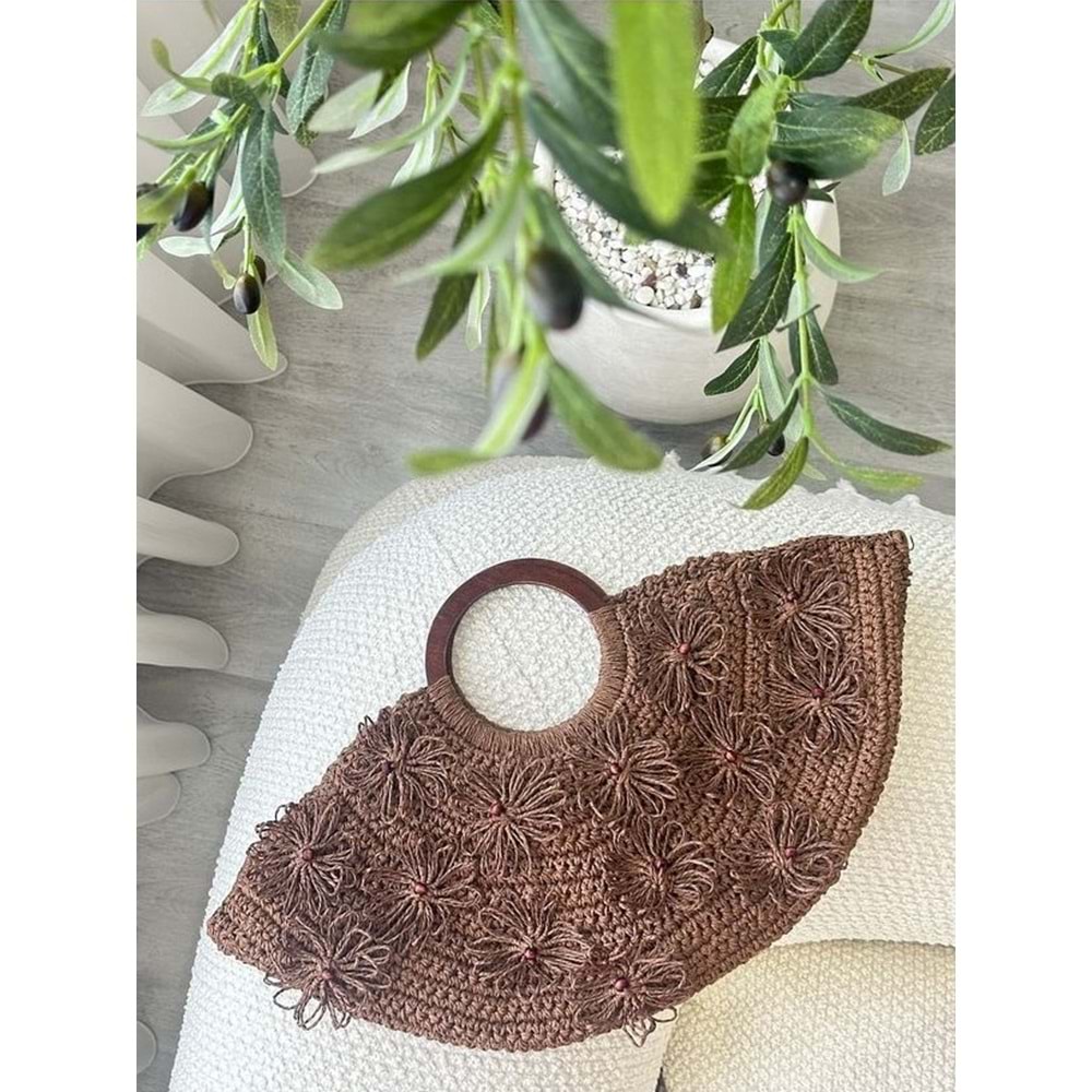 blancaston Kağıt İp El Örgüsü Bohem Çanta