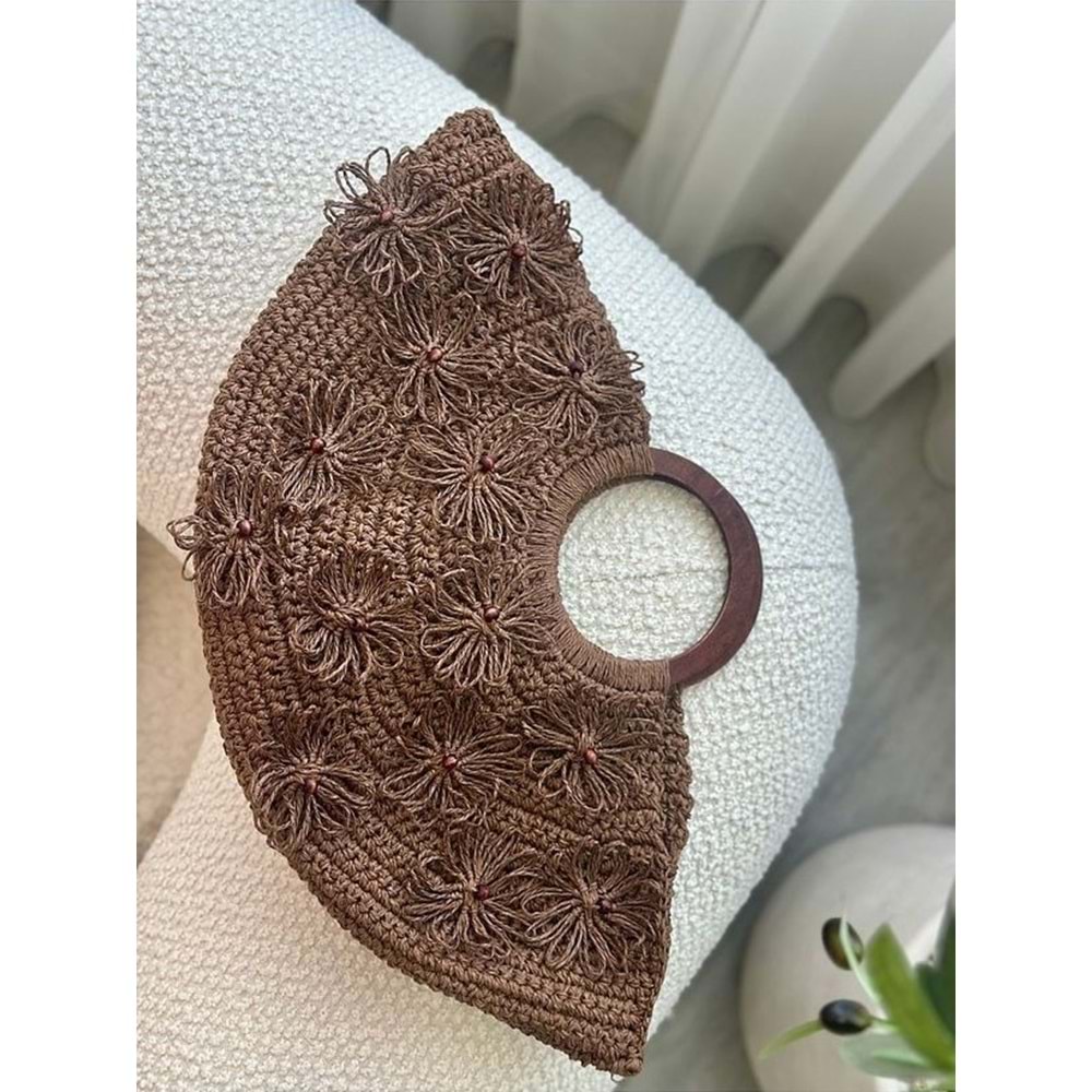 blancaston Kağıt İp El Örgüsü Bohem Çanta