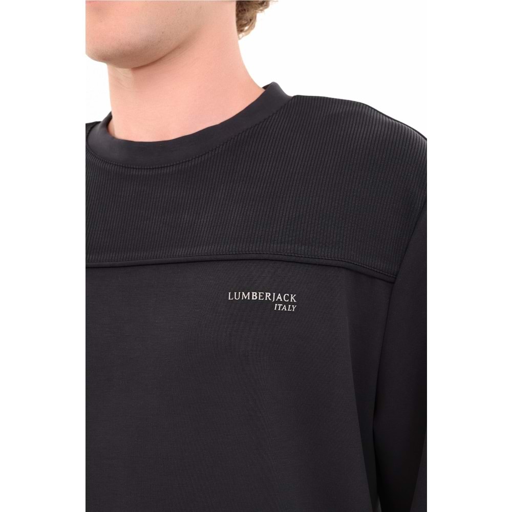 LUMBERJACK ML UROS 16ITL817 5PR ERKEK SWEATSHİRT - SİYAH - L