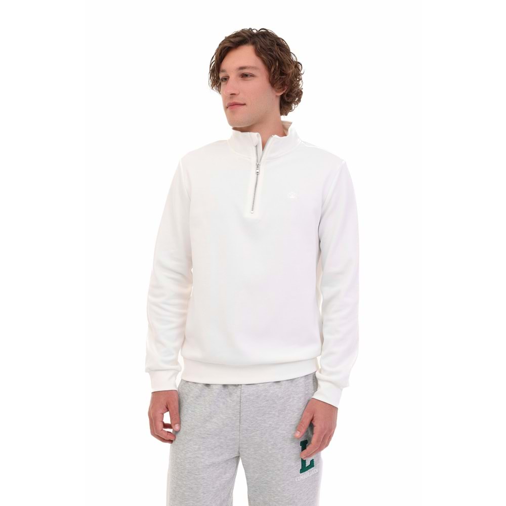 LUMBERJACK MB BS47 HZIP SW 5PR ERKEK SWEATSHİRT - EKRU - L