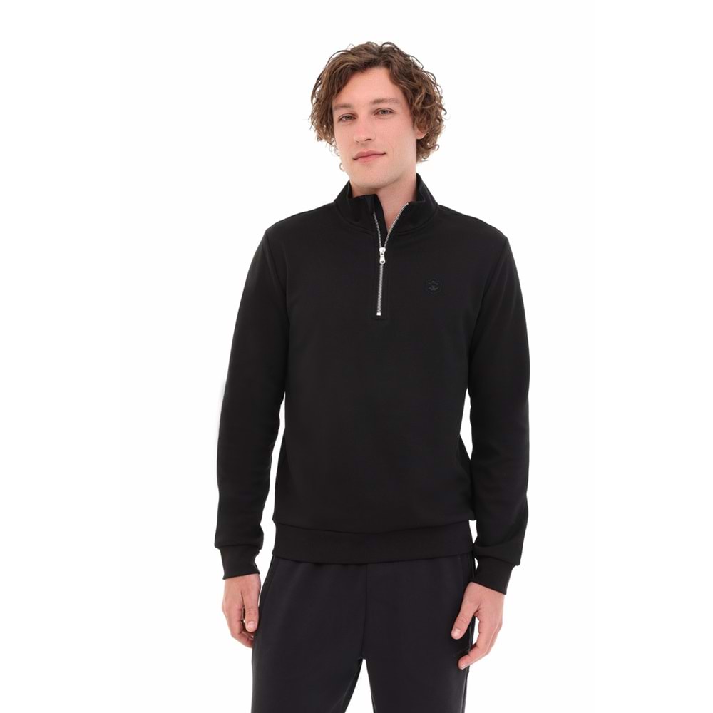 LUMBERJACK MB BS47 HZIP SW 5PR ERKEK SWEATSHİRT - SİYAH - L