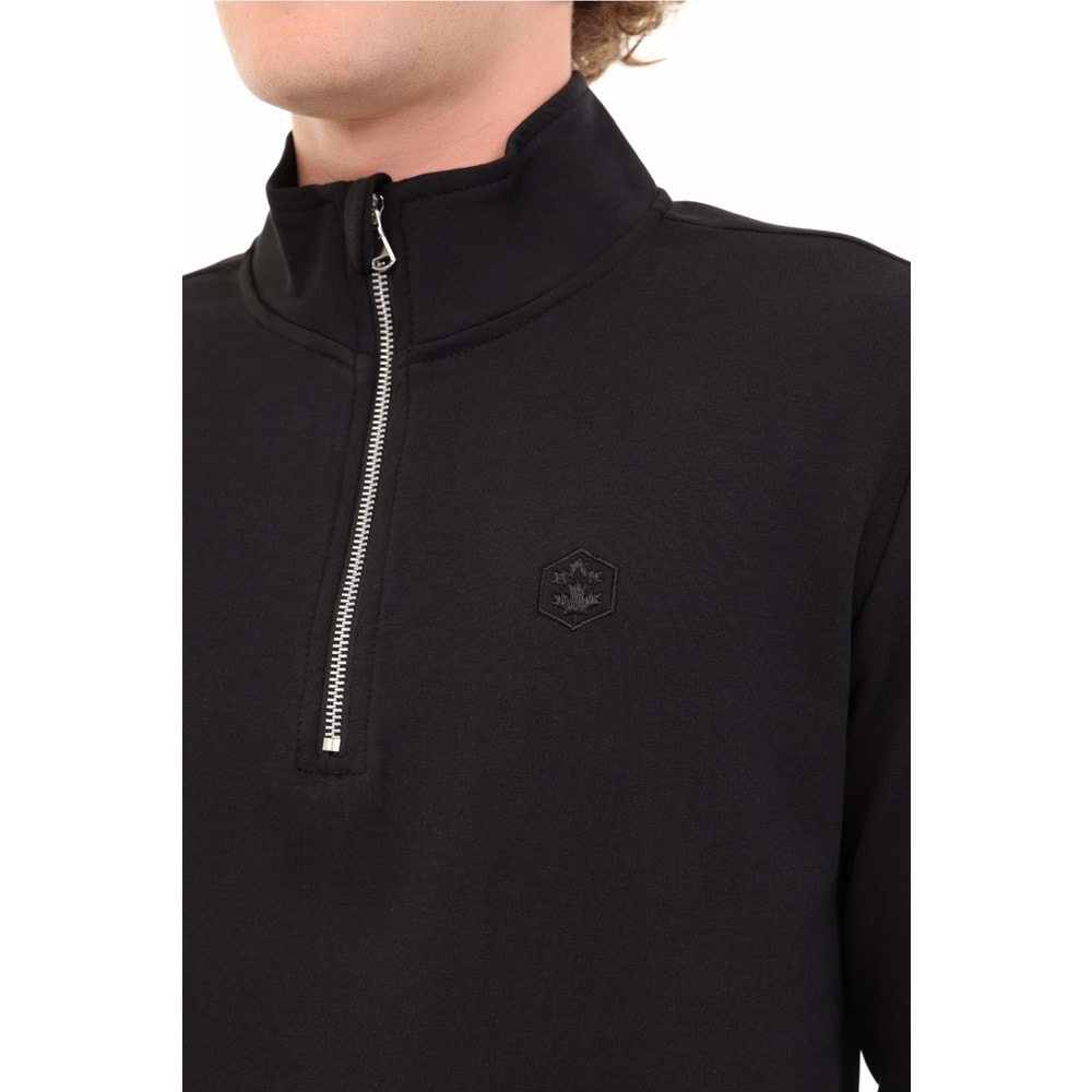 LUMBERJACK MB BS47 HZIP SW 5PR ERKEK SWEATSHİRT - SİYAH - L