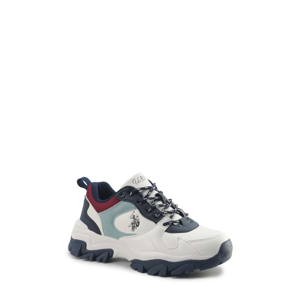 U.S. POLO ASSN. TRACKY 5PR KADIN SPOR AYAKKABI - BEYAZ-MAVİ - 40