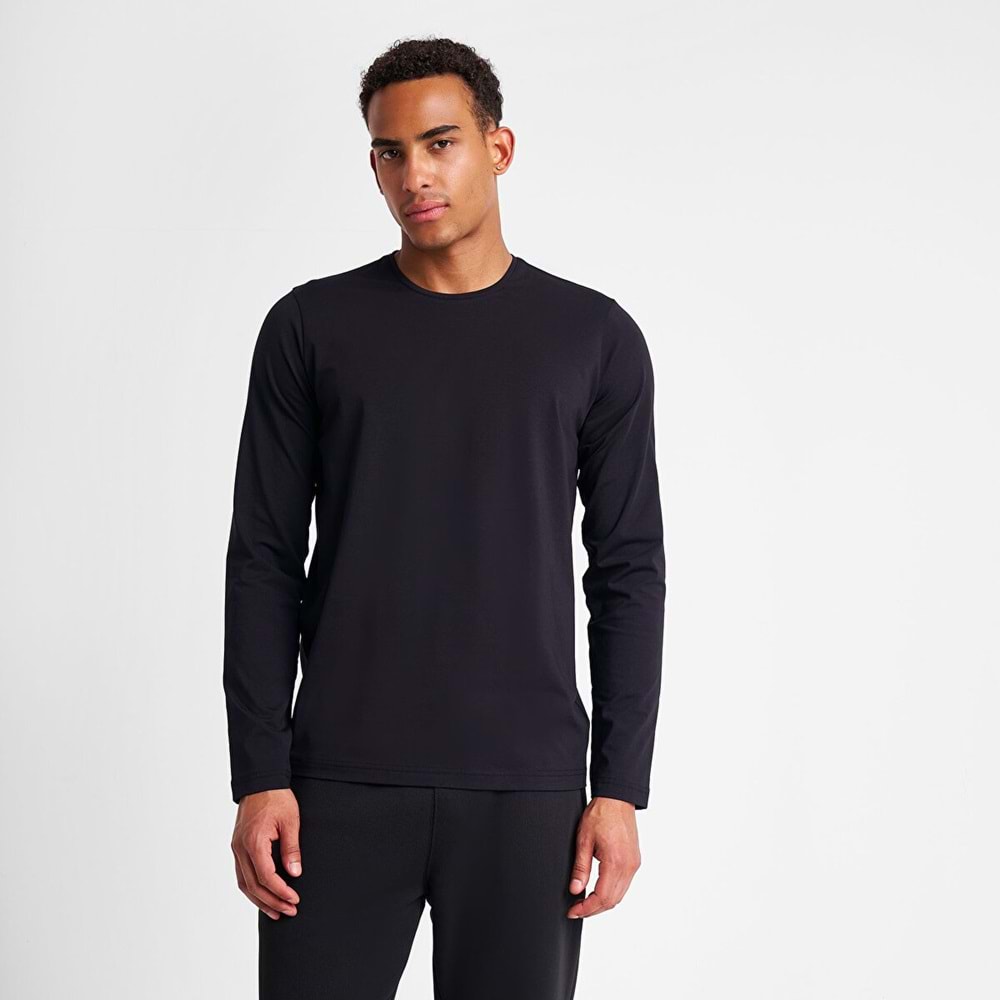 LESCON 25S-1236-25N ERKEK UZUN KOL TİŞÖRT - LACİVERT - L