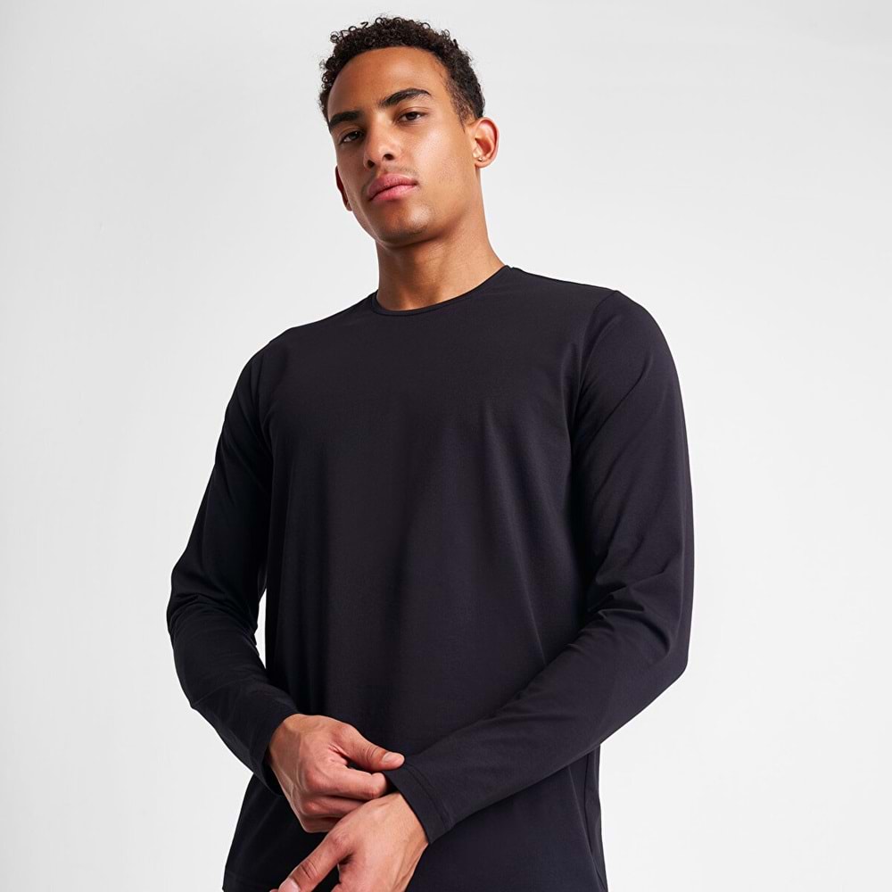 LESCON 25S-1236-25N ERKEK UZUN KOL TİŞÖRT - LACİVERT - L