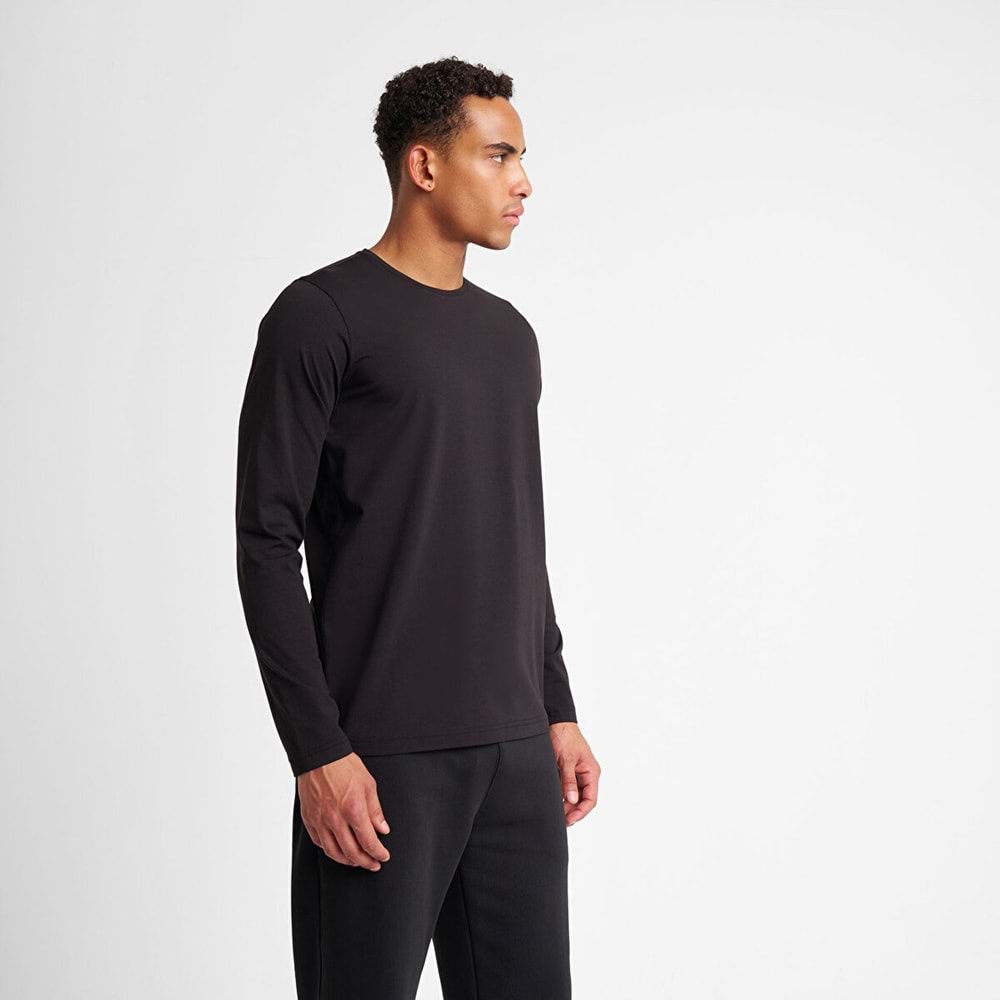 LESCON 25S-1236-25N ERKEK UZUN KOL TİŞÖRT - SİYAH - L