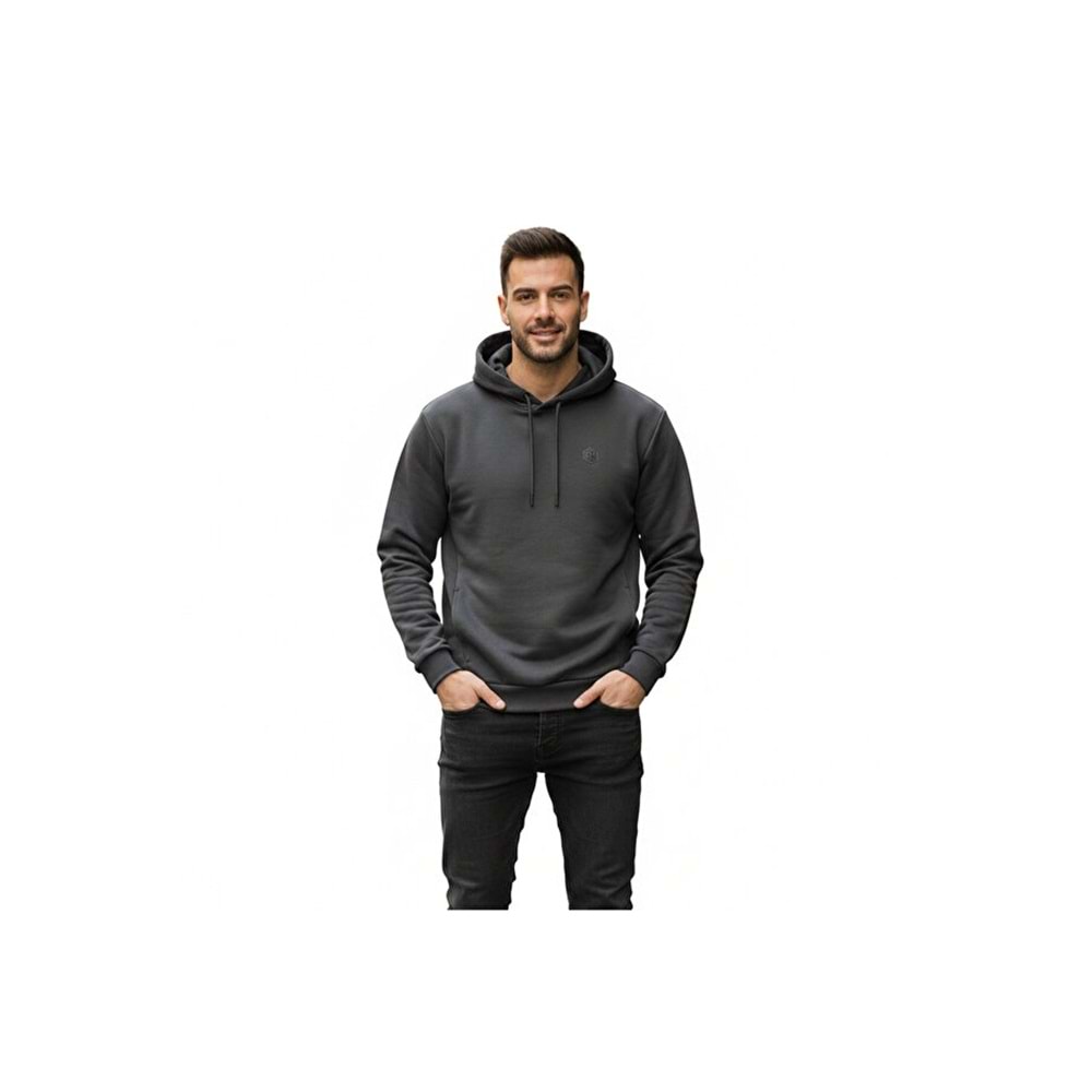 LUMBERJACK MB SN73 HOODIE 5PR ERKEK SWEATSHİRT KAPŞONLU - ANTRASİT - XXL