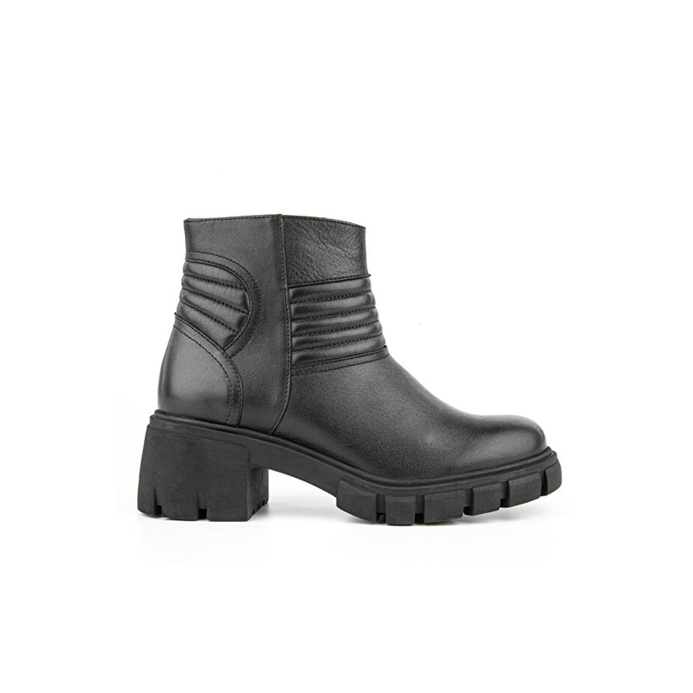 Muya Keiih 6 Nokta Anatomik Taban Topuk Dikeni Hakiki Deri Kadın Bot - Siyah - 40