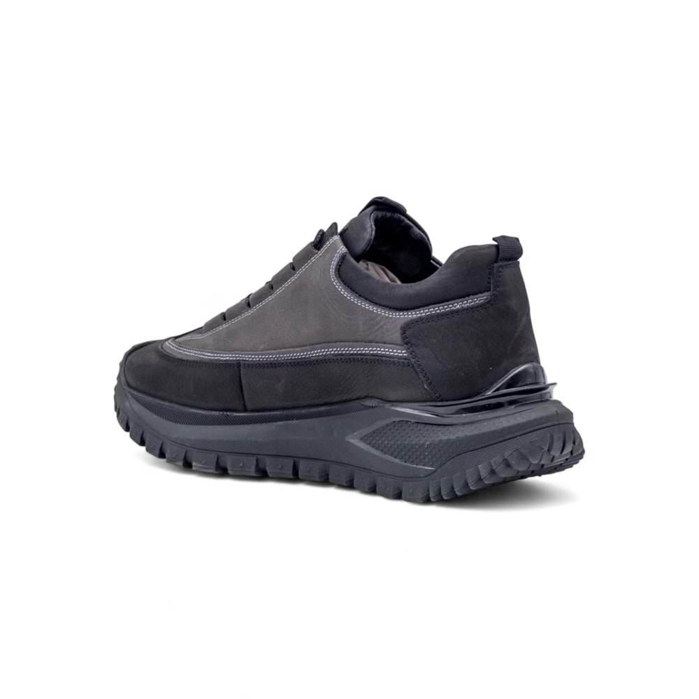 VOYAGER M434 HAKİKİ DERİ ERKEK SNEAKER AYAKKABI - SİYAH - 40