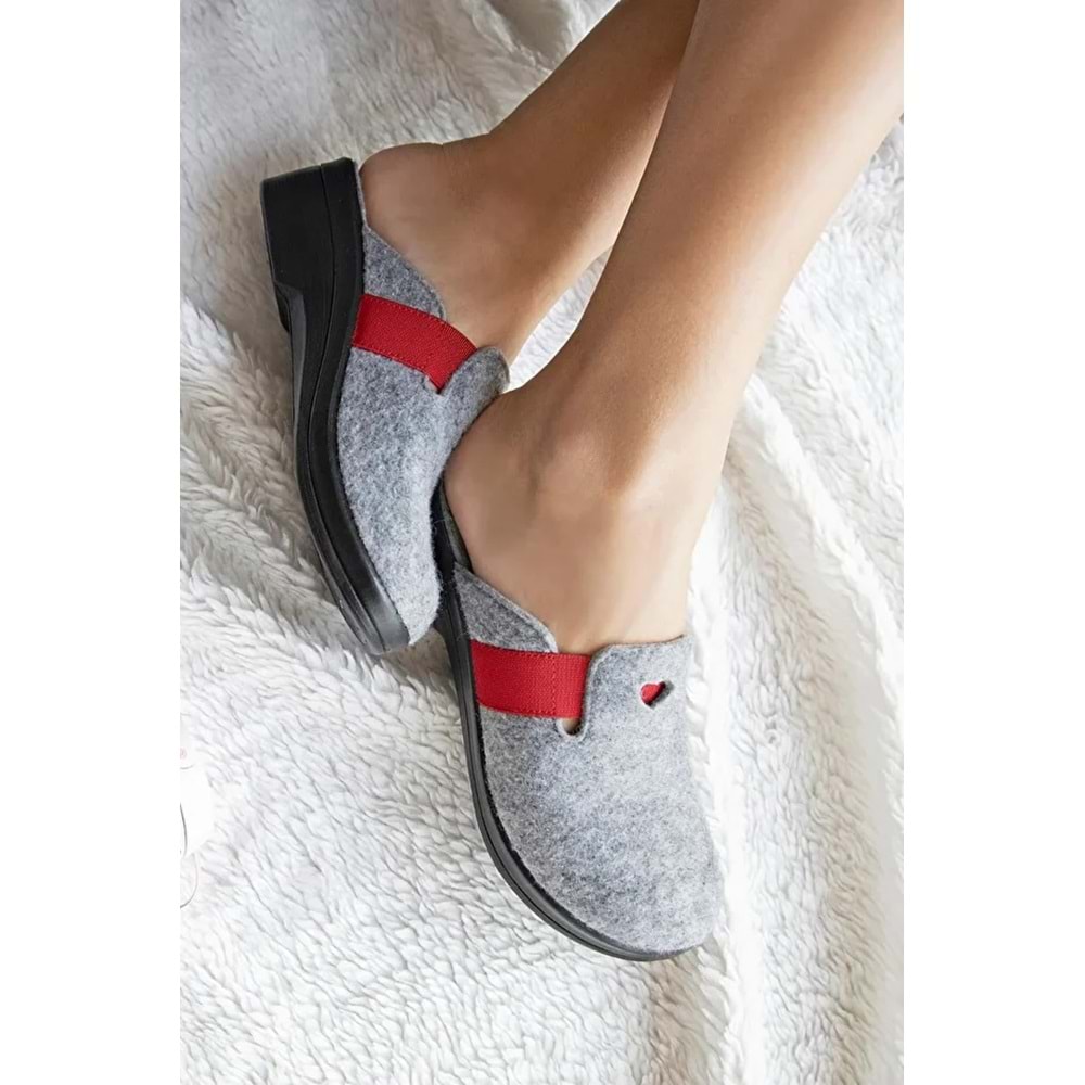 Muya Penny Anatomik Taban Kadın Ev Terliği - Gri - 40