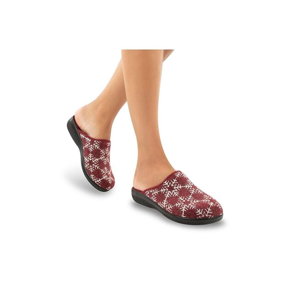 Muya Comma Anatomik Taban Kadın Ev Terliği - Bordo - 36