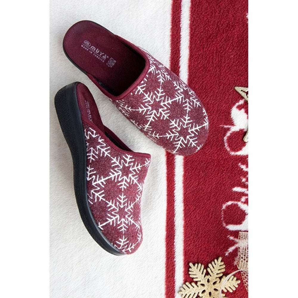 Muya Comma Anatomik Taban Kadın Ev Terliği - Bordo - 36