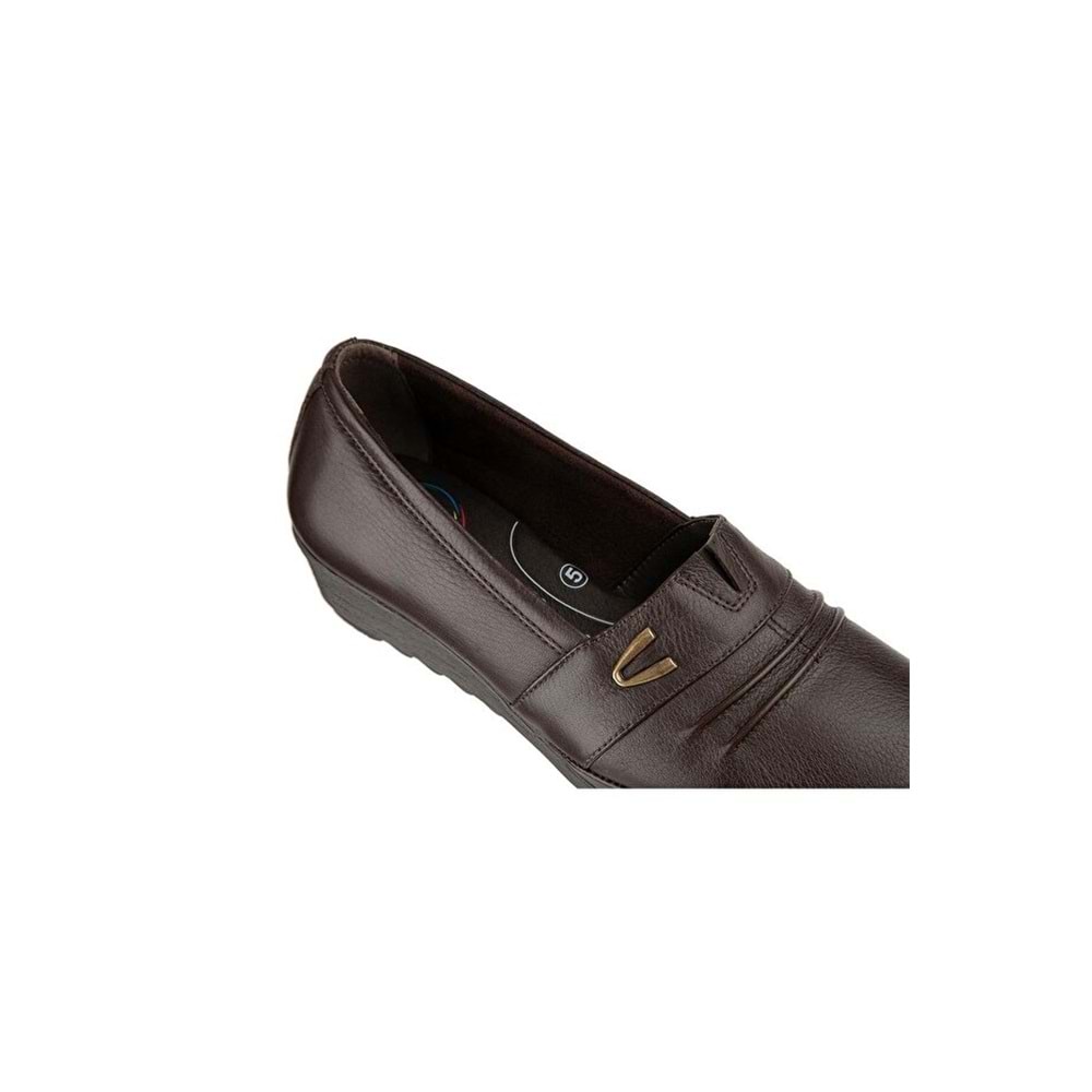 Muya Riska 6 Nokta Anatomik Taban Topuk Dikeni Hakiki Deri Kadın Ayakkabı - Kahverengi - 40