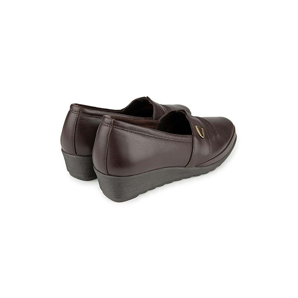 Muya Riska 6 Nokta Anatomik Taban Topuk Dikeni Hakiki Deri Kadın Ayakkabı - Kahverengi - 40