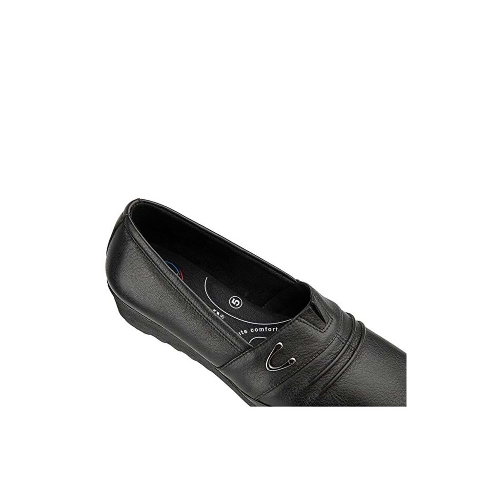 Muya Riska 6 Nokta Anatomik Taban Topuk Dikeni Hakiki Deri Kadın Ayakkabı - Siyah - 40