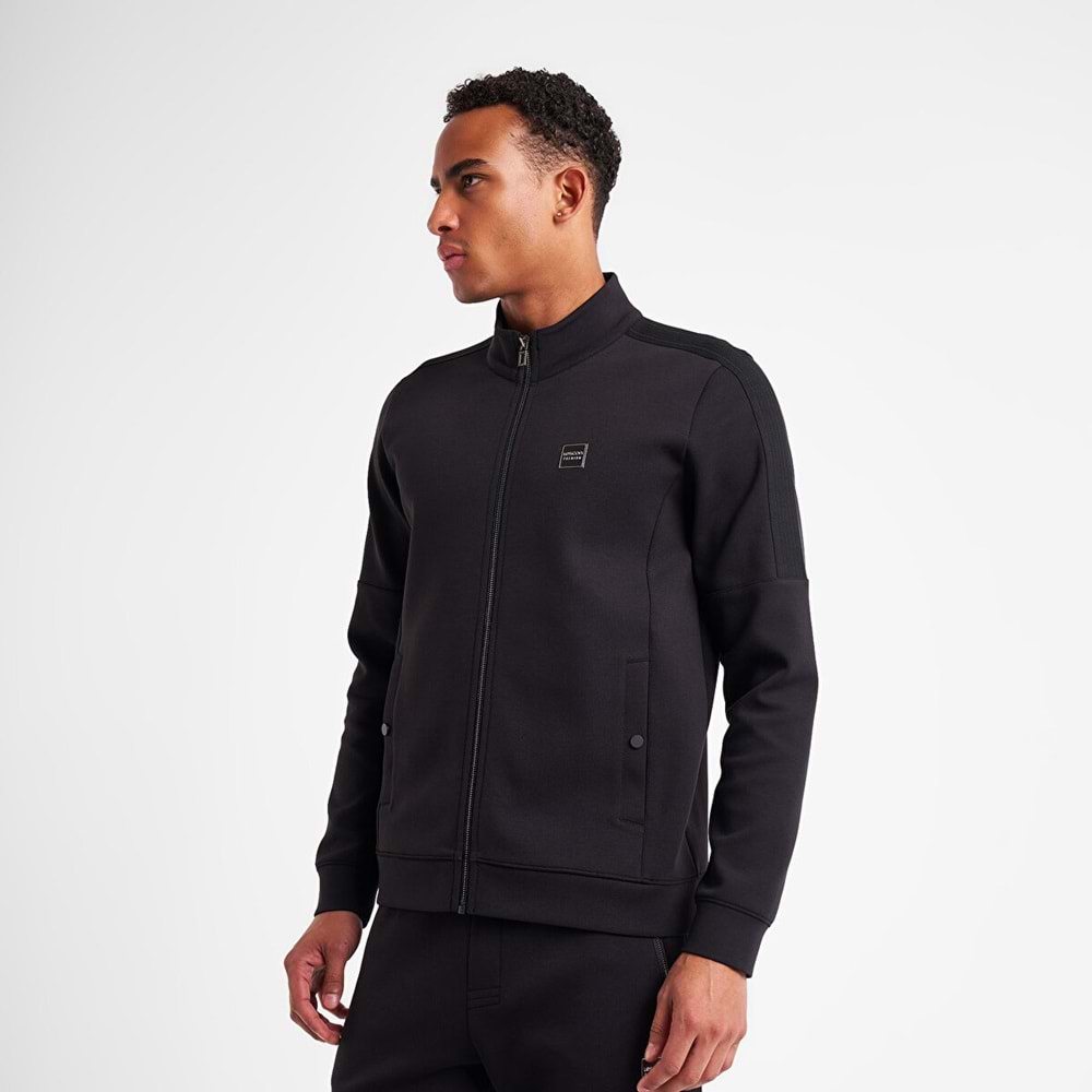 LESCON 25N-1141 ERKEK FERMUARLI SWEATSHİRT - SİYAH - L