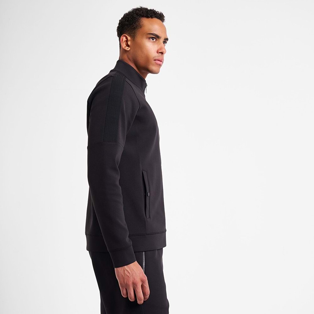 LESCON 25N-1141 ERKEK FERMUARLI SWEATSHİRT - SİYAH - L