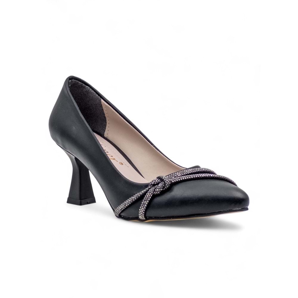 BİLENER 0803 TAŞLI KADIN STİLETTO - SİYAH - 40