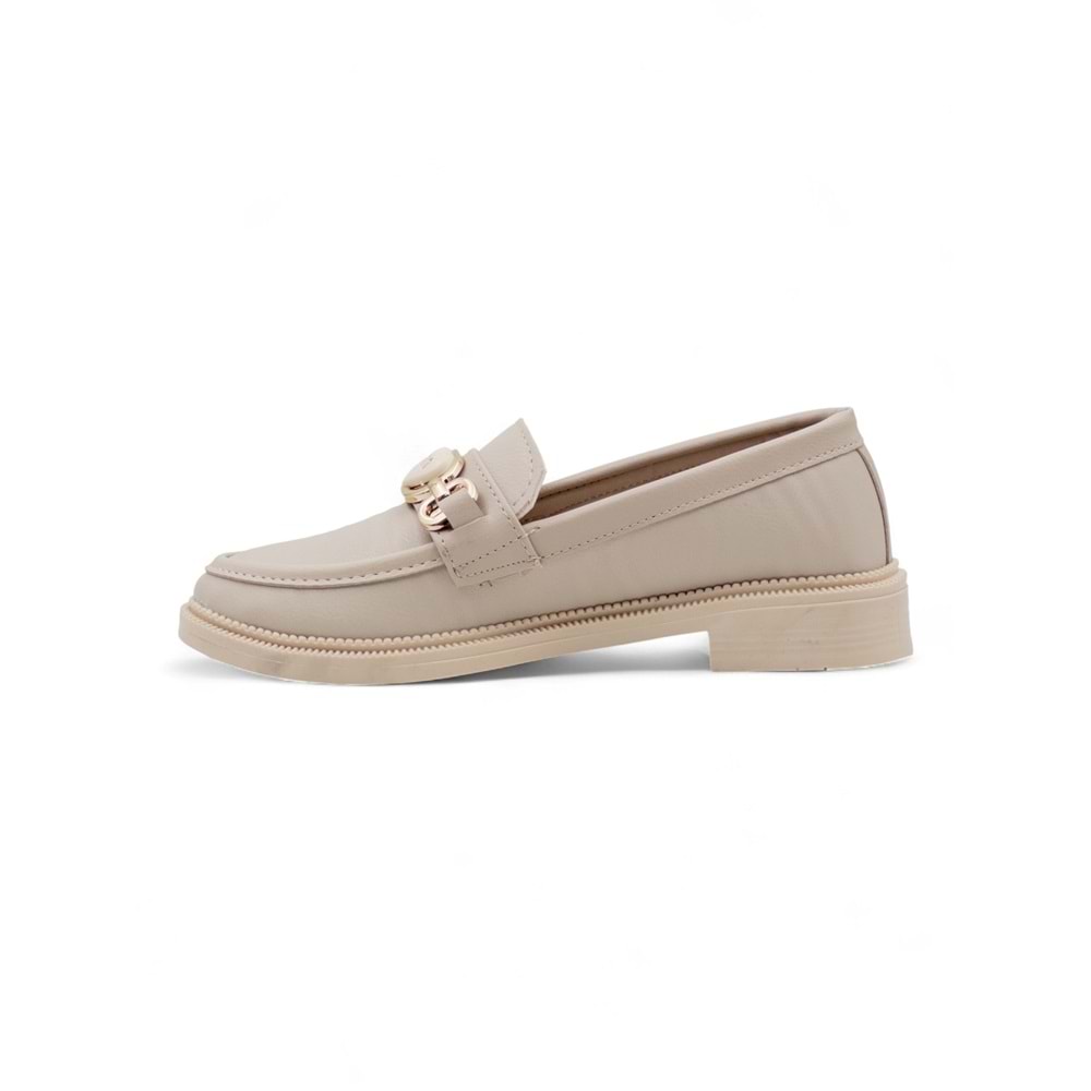SU&NAZ TOKA DETAYLI KADIN LOAFER - KREM - 40