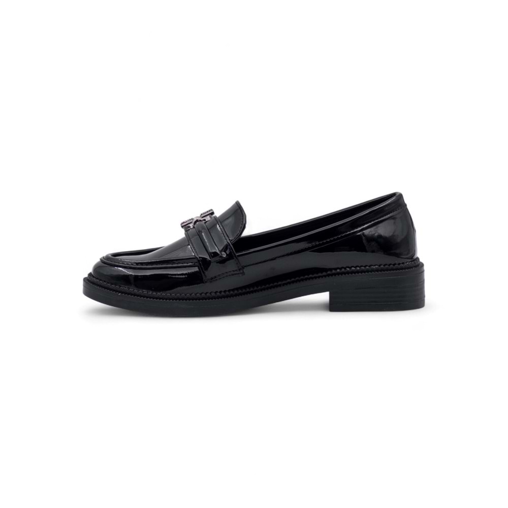 TRENDY 0701 TOKA DETAYLI RUGAN KADIN LOAFER - SİYAH - 40