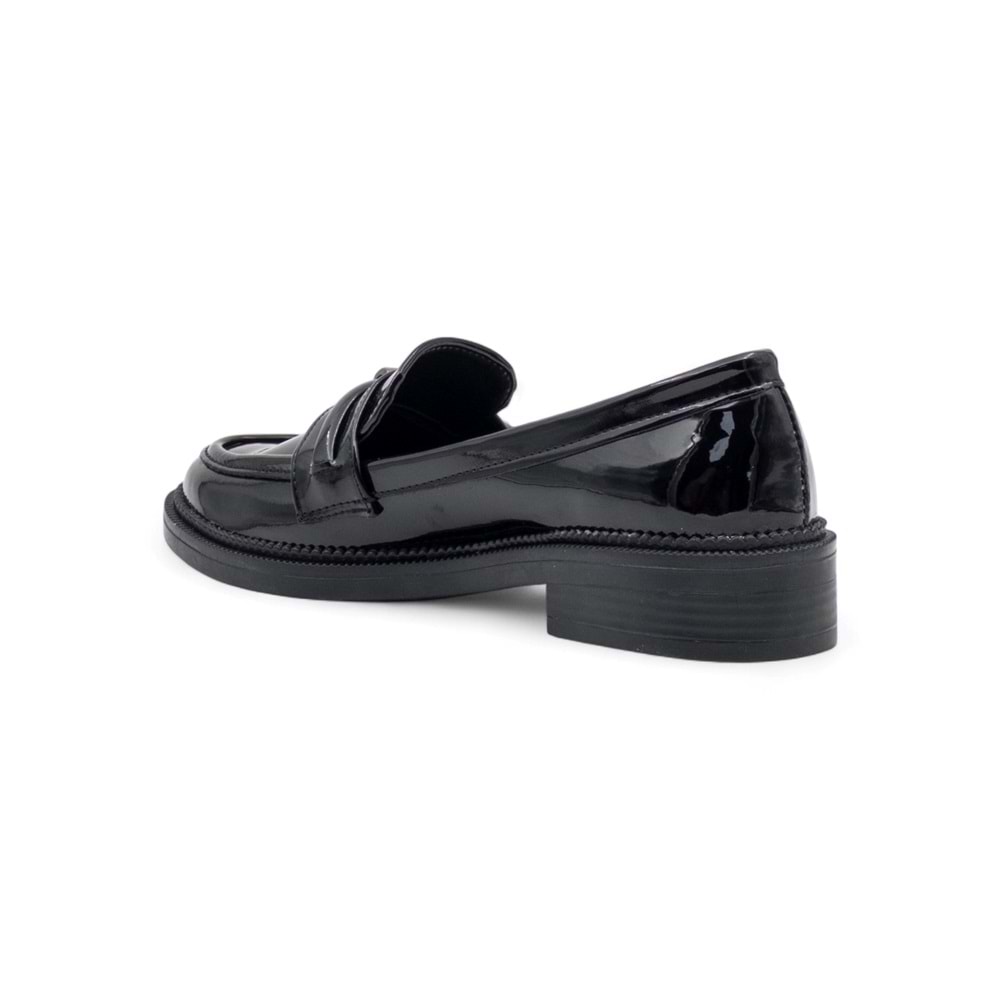 TRENDY 0701 TOKA DETAYLI RUGAN KADIN LOAFER - SİYAH - 40