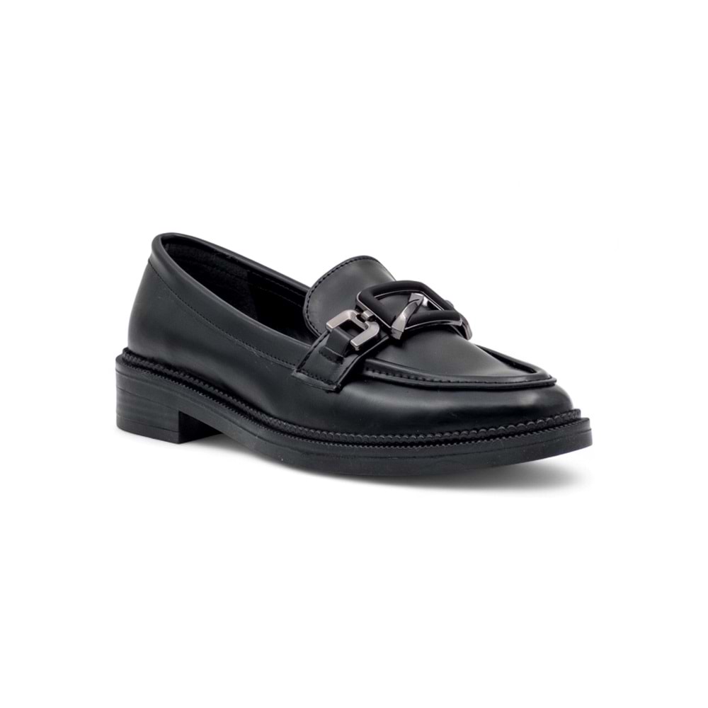 TRENDY 0705 TOKA DETAYLI KADIN LOAFER - SİYAH - 40