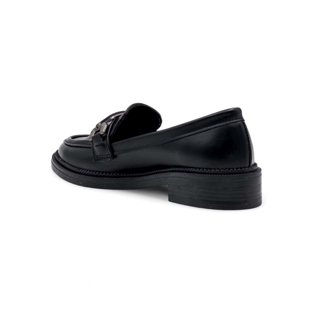 TRENDY 0705 TOKA DETAYLI KADIN LOAFER - SİYAH - 40