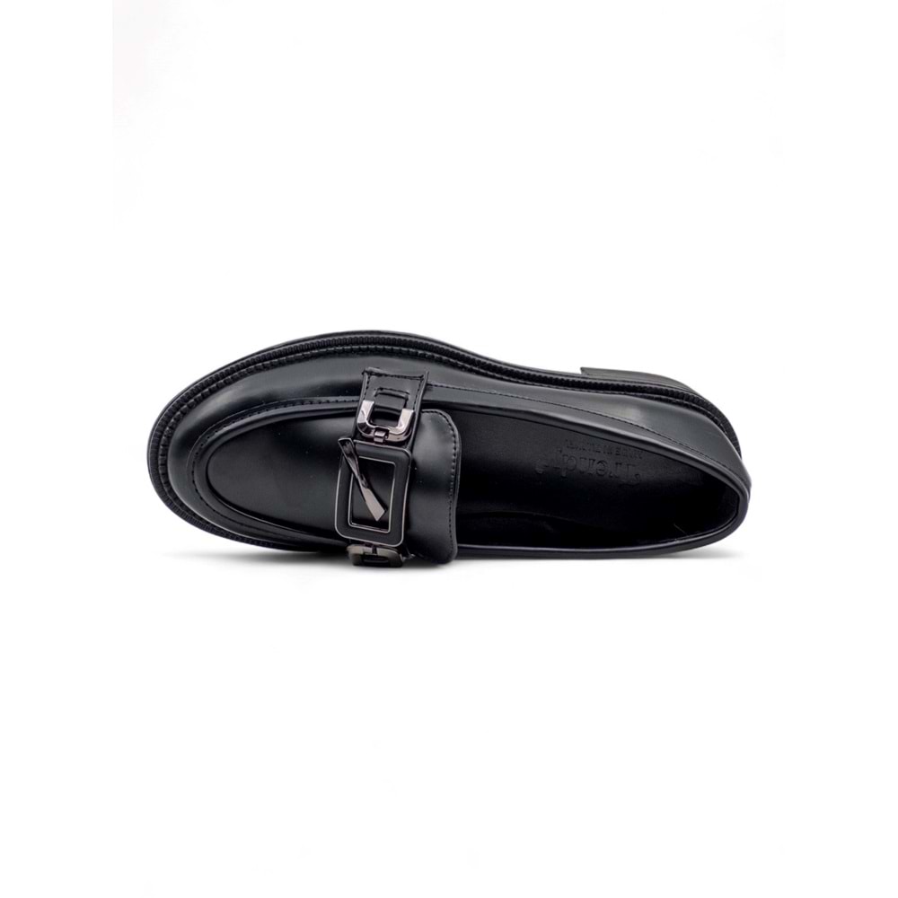 TRENDY 0705 TOKA DETAYLI KADIN LOAFER - SİYAH - 40