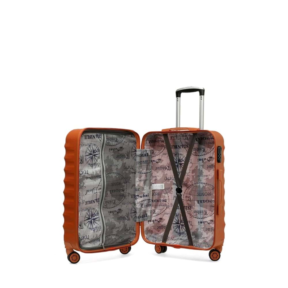 LUMBERJACK NEWYORK-0 ABS 5PR ORTA BOY VALİZ - KİREMİT - STD