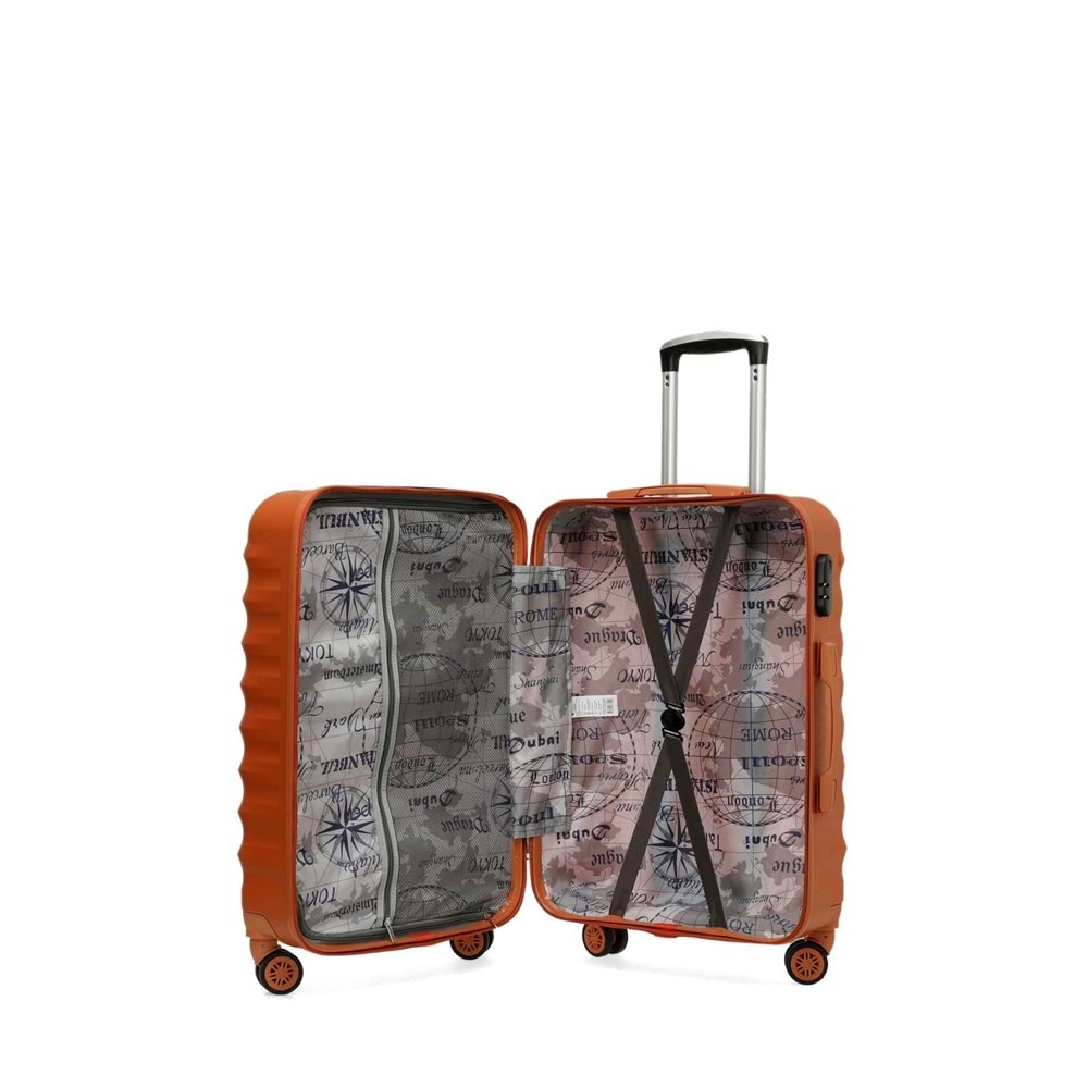 LUMBERJACK NEWYORK-B ABS 5PR BÜYÜK BOY VALİZ - KİREMİT - STD