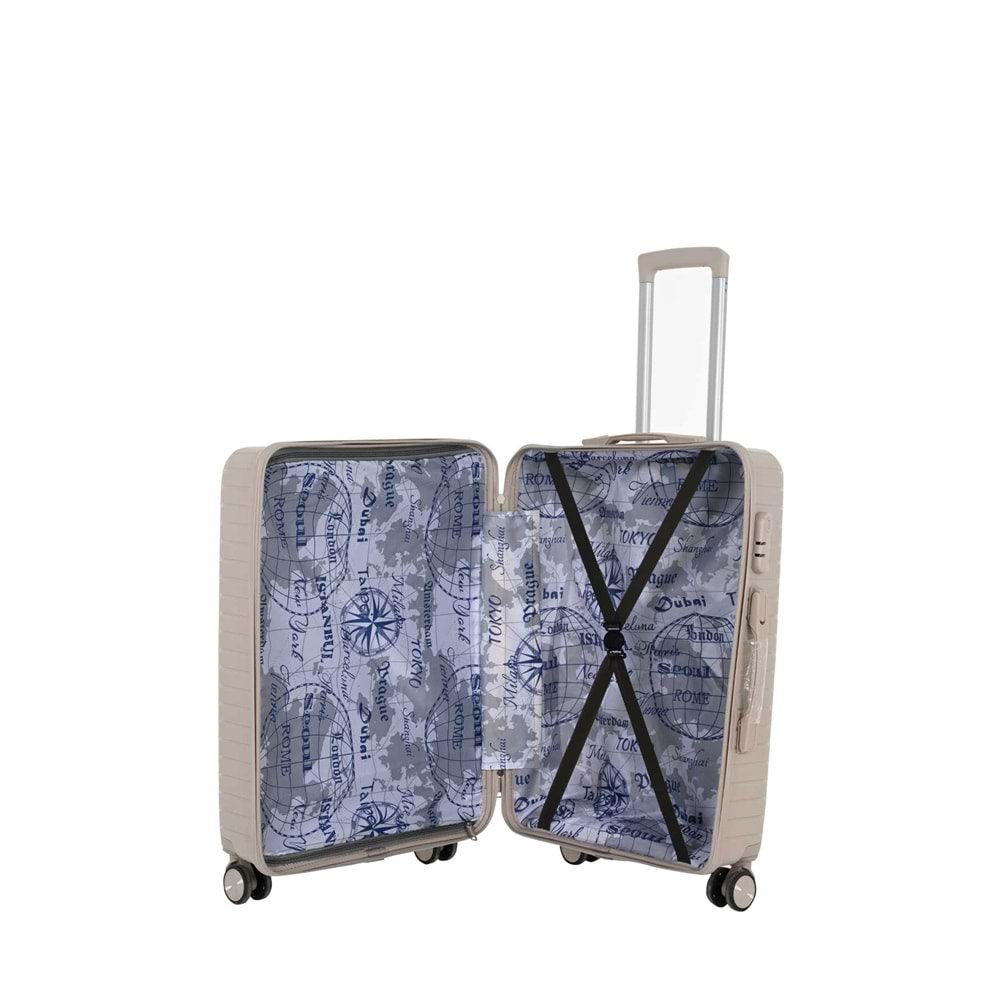 LUMBERJACK PARIS-B PP 5PR BÜYÜK BOY VALİZ - BEJ - STD