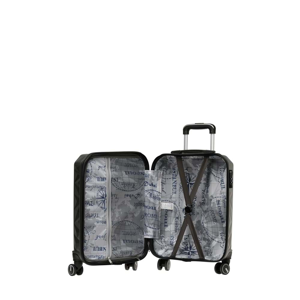 LUMBERJACK HEXAGON-B ABS 5PR BÜYÜK BOY VALİZ - ANTRASİT - STD