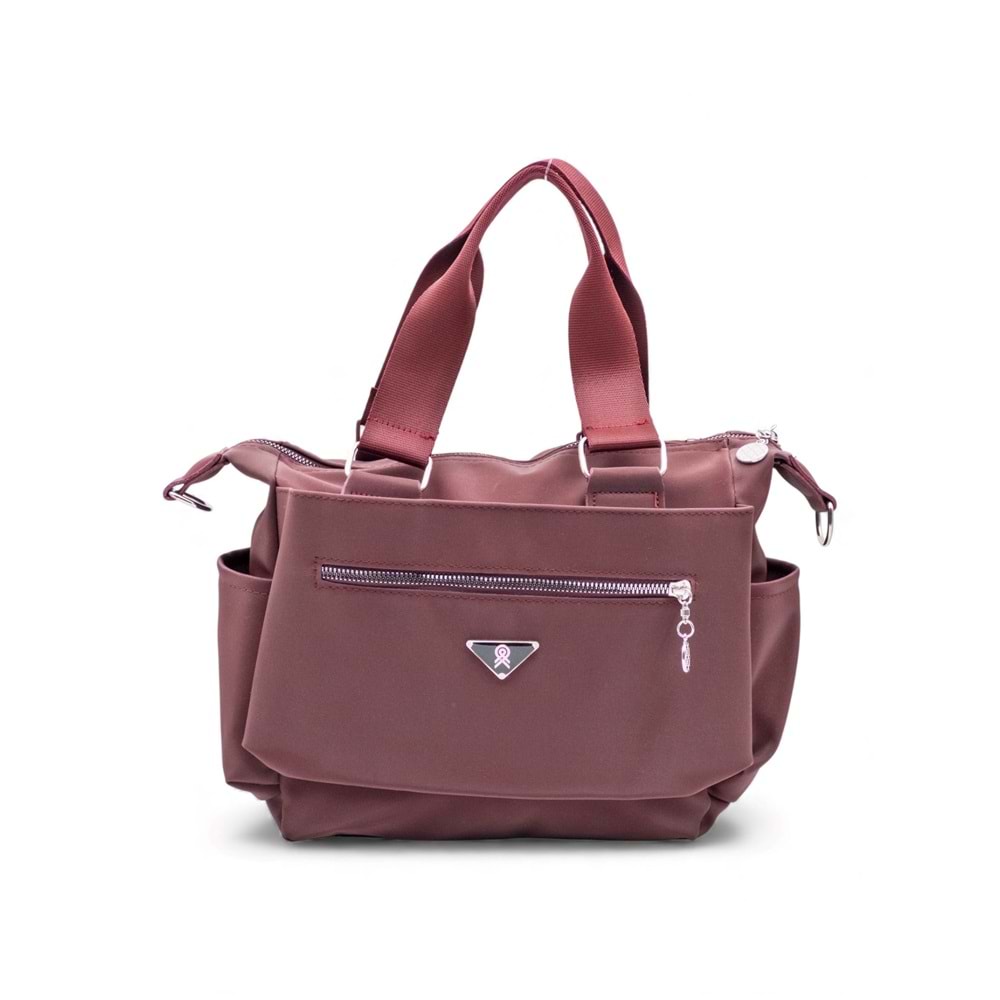 1030 Kadın Çok Bölmeli Günlük Seyahat El ve Omuz Çantası - BORDO