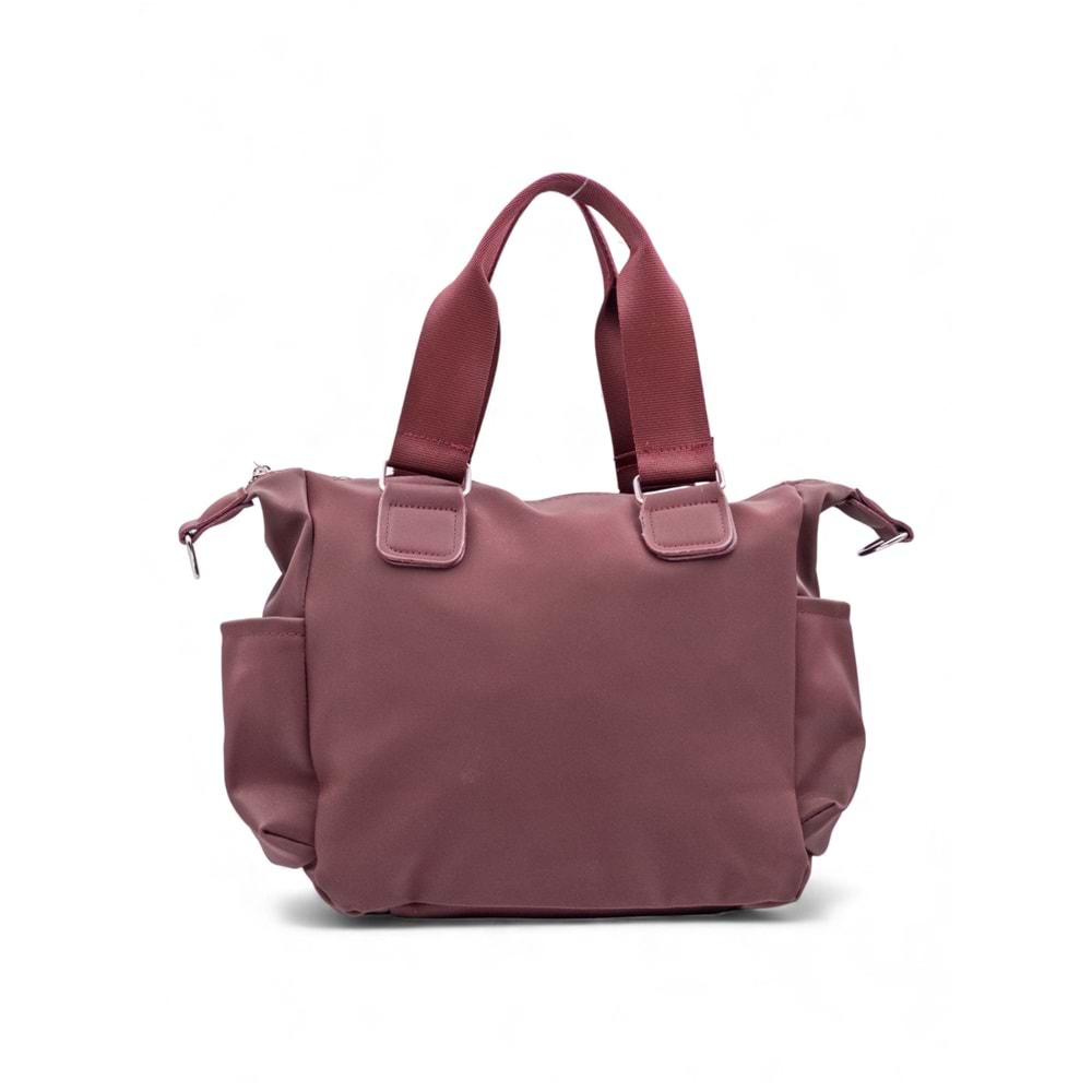 1030 Kadın Çok Bölmeli Günlük Seyahat El ve Omuz Çantası - BORDO