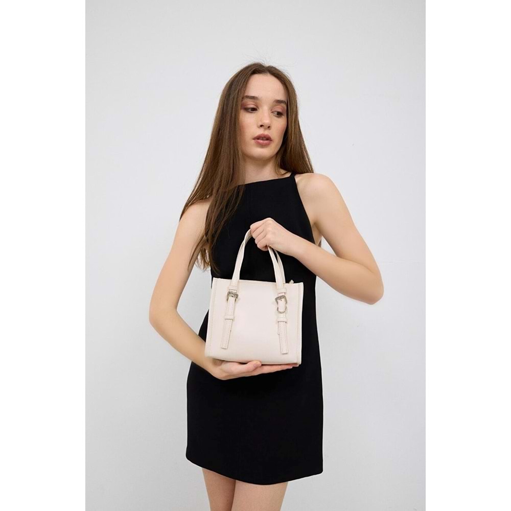 1060 Kadın Çapraz El ve Omuz Çantası - KREM