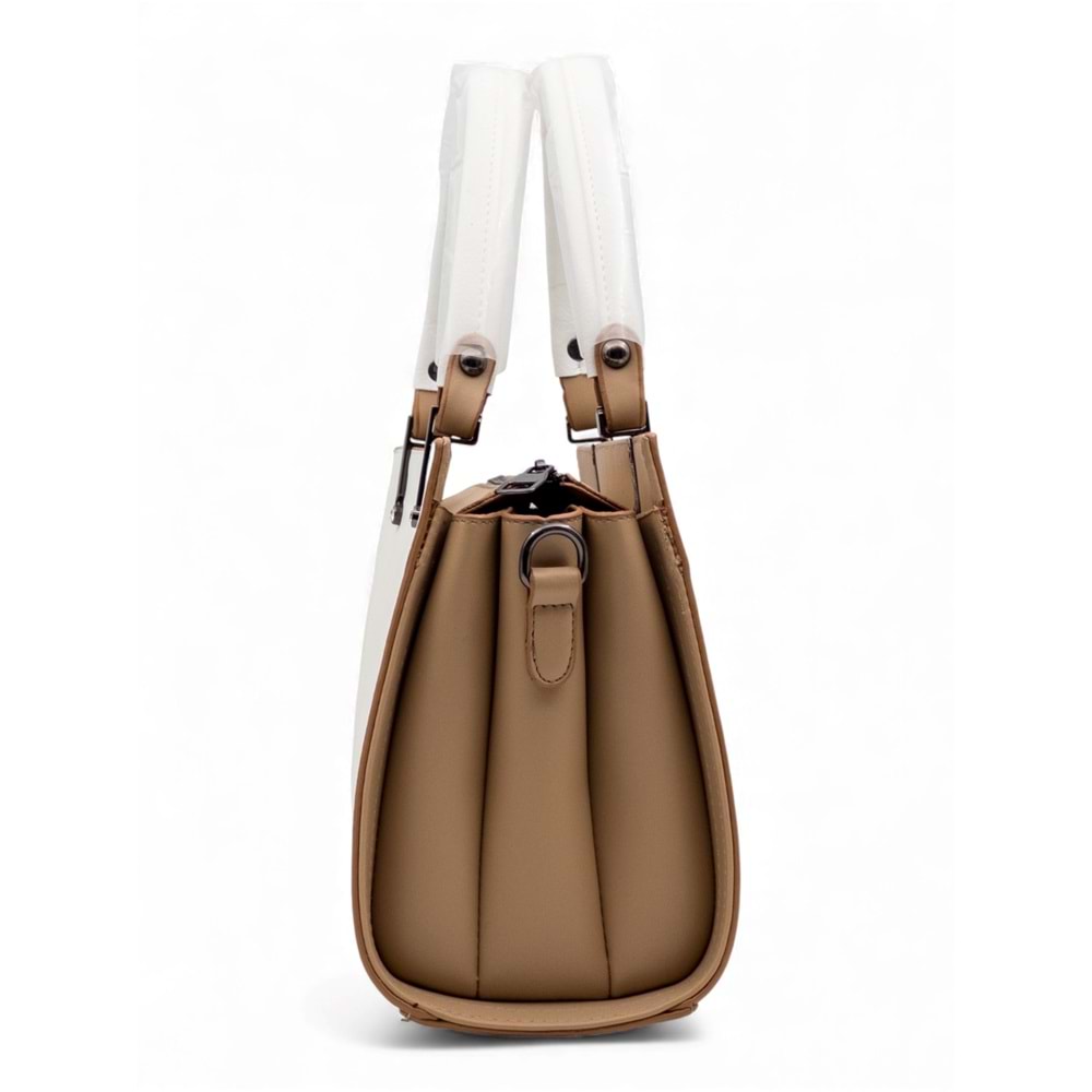 1100 Kadın Kutu El ve Omuz Çantası - BEYAZ