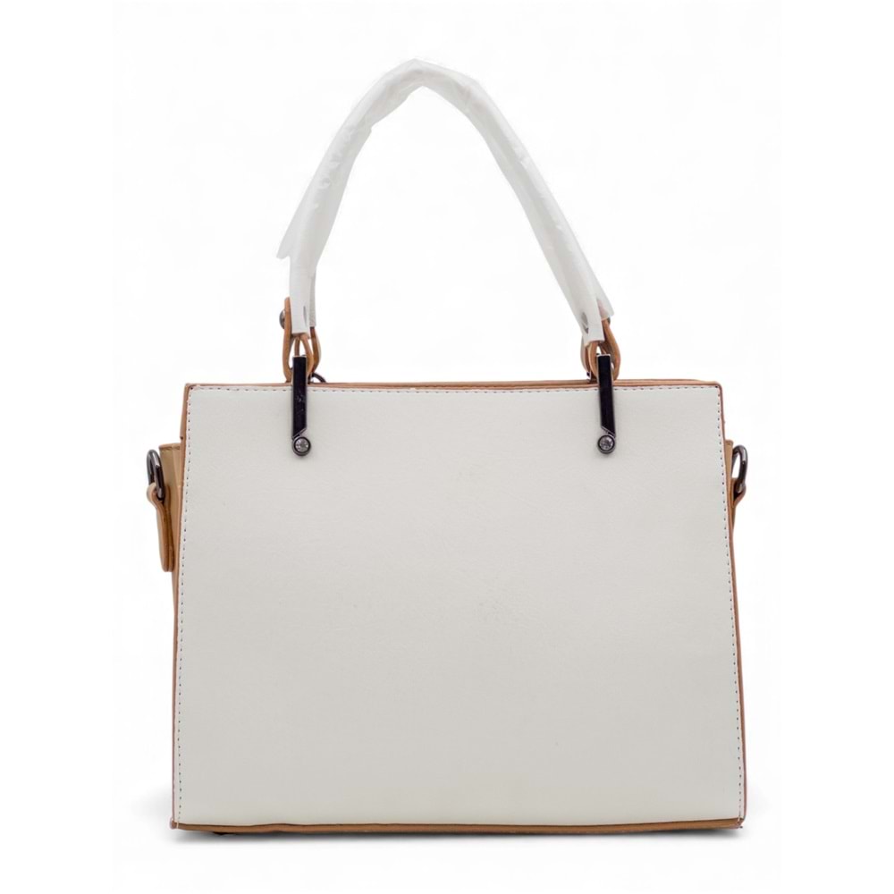1100 Kadın Kutu El ve Omuz Çantası - BEYAZ