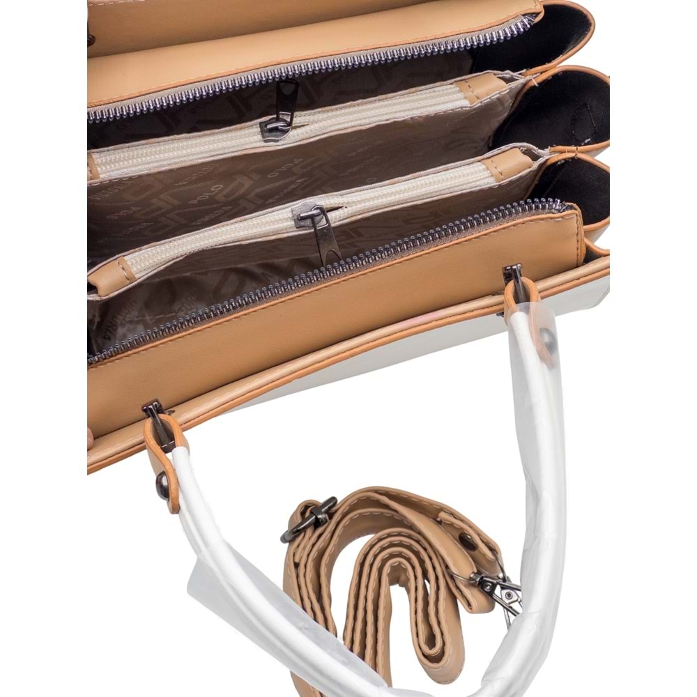 1100 Kadın Kutu El ve Omuz Çantası - BEYAZ