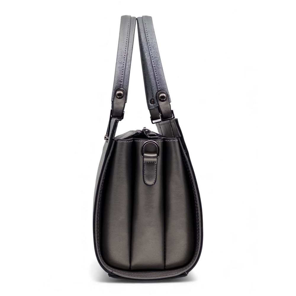 1100 Kadın Kutu El ve Omuz Çantası - FÜME