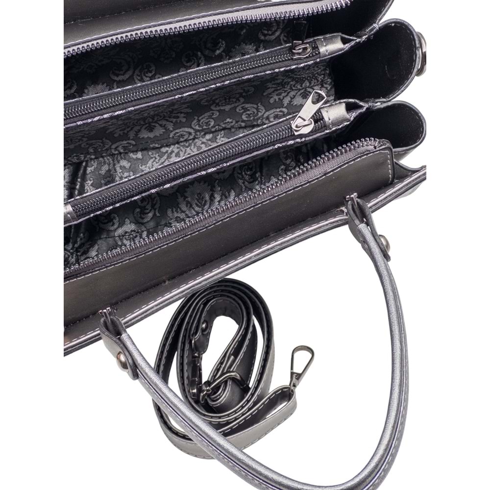 1100 Kadın Kutu El ve Omuz Çantası - FÜME