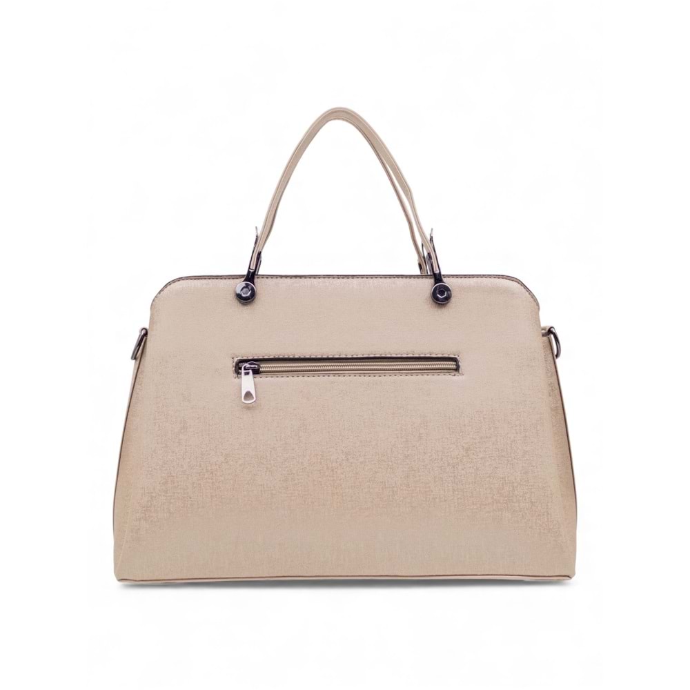 1110 Kadın 3 Bölmeli El ve Omuz Çantası - VİZON