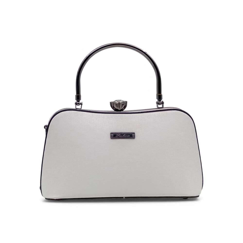 1120 Kadın Kutu El ve Omuz Çantası - BEYAZ