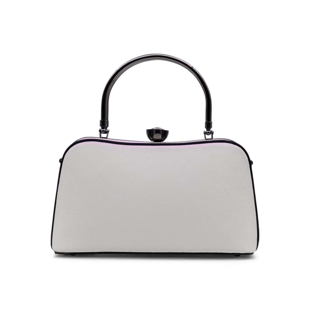 1120 Kadın Kutu El ve Omuz Çantası - BEYAZ