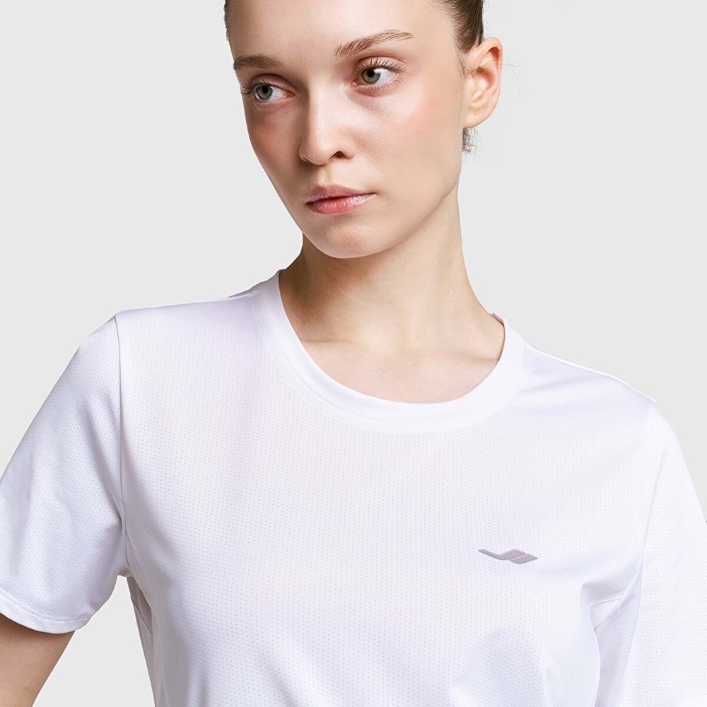 LESCON 26B-2003 KADIN KOŞU KISA KOL TİŞÖRT - BEYAZ - L