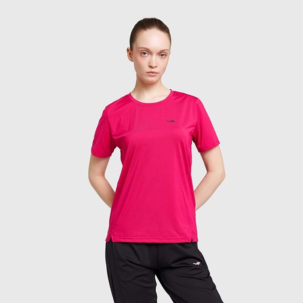 LESCON 26B-2003 KADIN KOŞU KISA KOL TİŞÖRT - FUŞYA - L