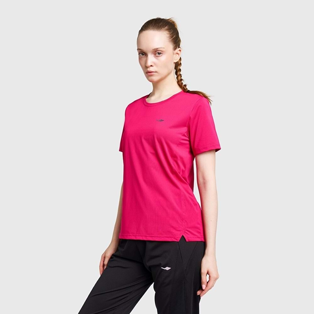 LESCON 26B-2003 KADIN KOŞU KISA KOL TİŞÖRT - FUŞYA - L